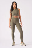 ESSENTIAL DEEP WAISTBAND LEGGINGS - KHAKI