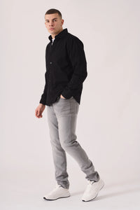 SLIM FIT DENIM SHIRT - BLACK