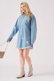 OVERSIZED DENIM SHIRT - LIGHT BLUE