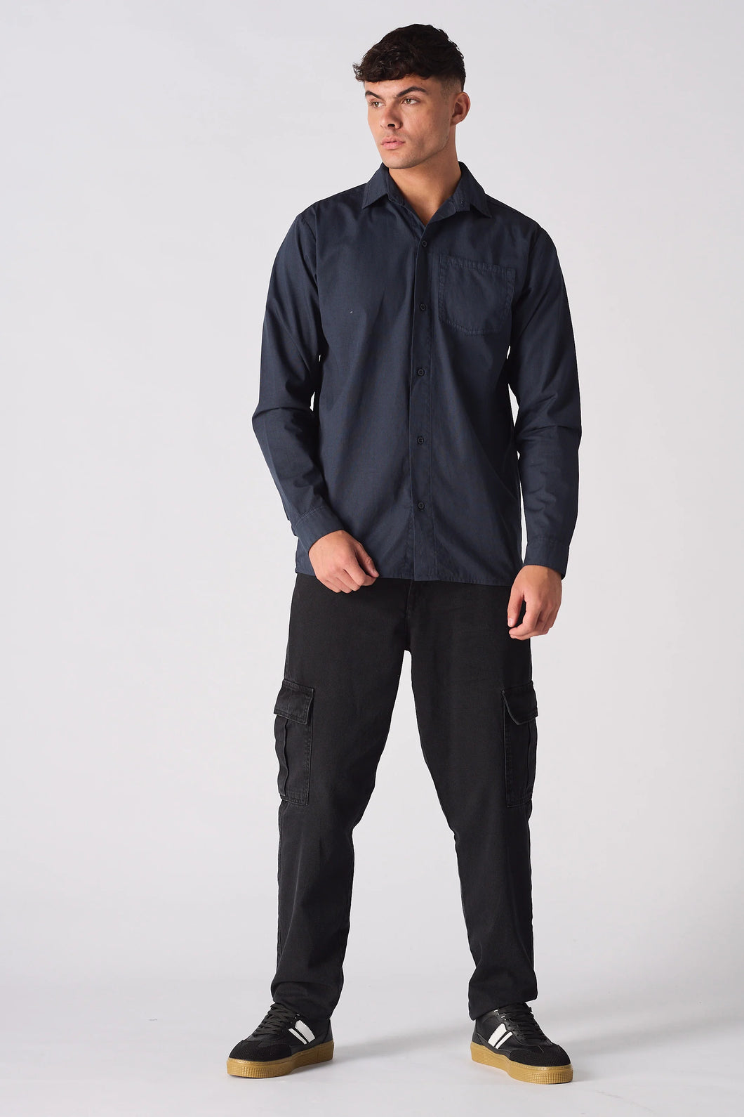 COTTON SHIRT - NAVY BLUE